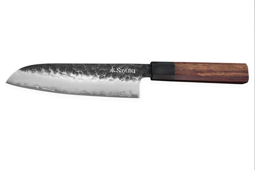Couteau santoku 18cm Sayuto Sequoia brut de forge